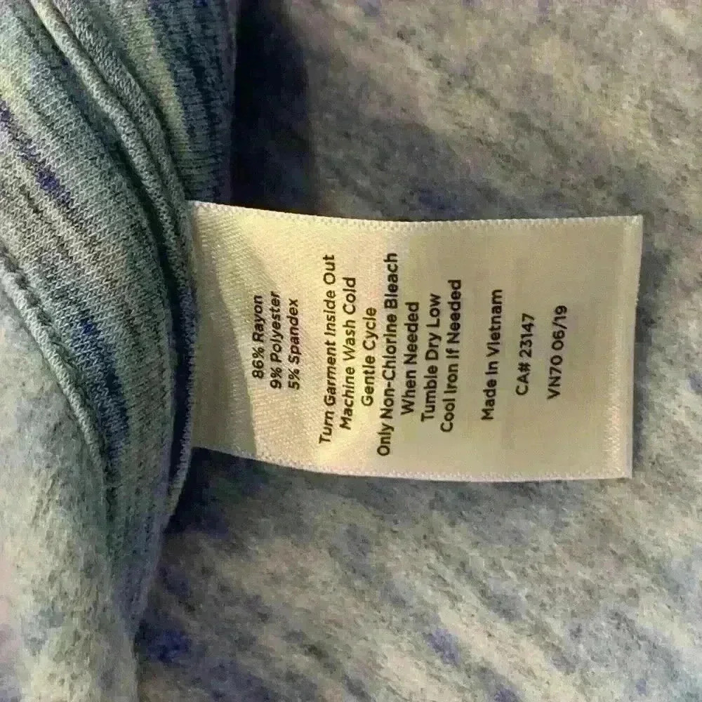Talbots Cowl Neck Heathered Blue Pullover Jacket Petite Medium Sweatshirt - Picture 4 of 4